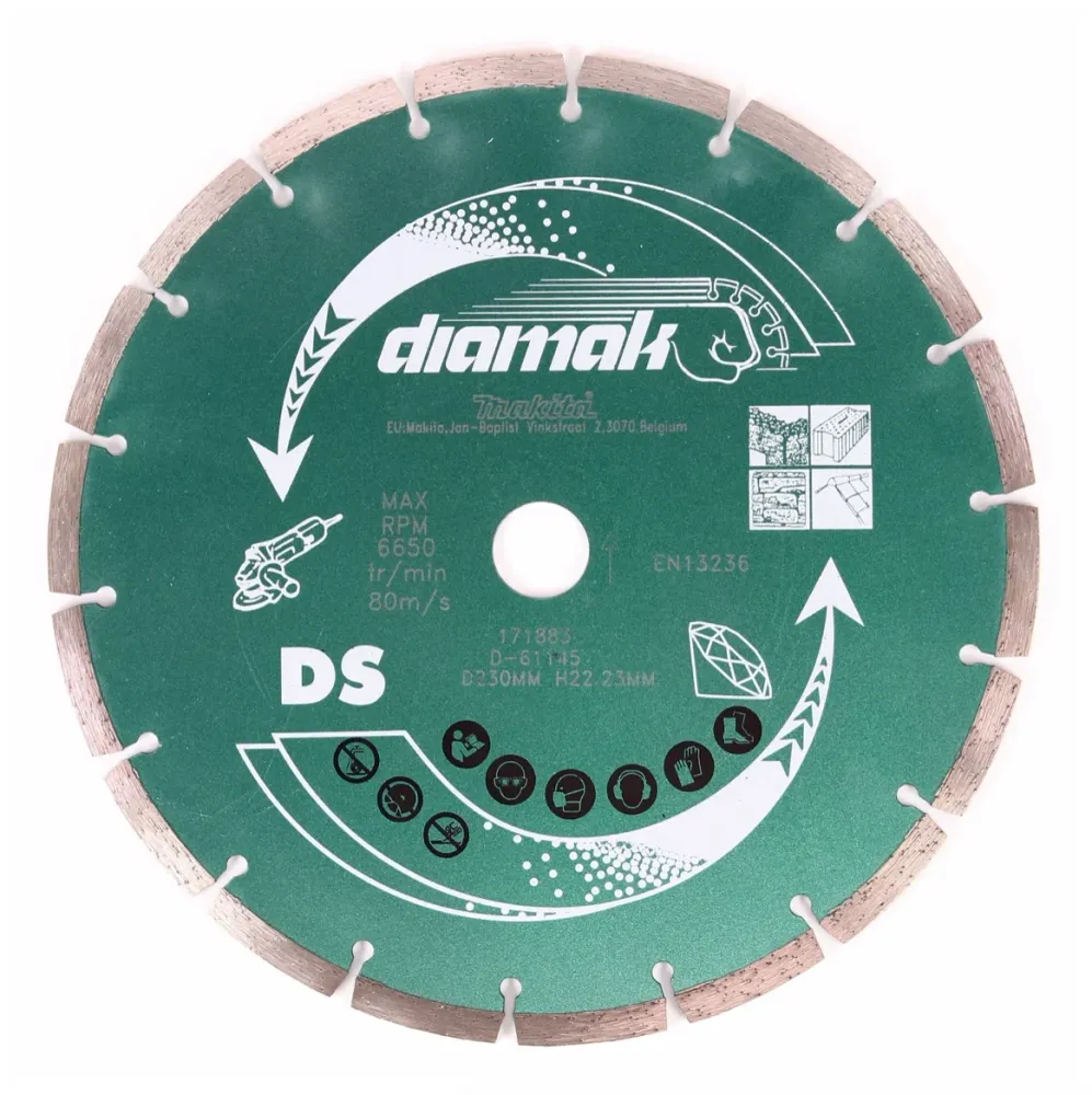Makita Diamak 230 mm 1 pieza (D-61145) disco de corte de diamante para piedra, soporte para hormigón 22,23 mm