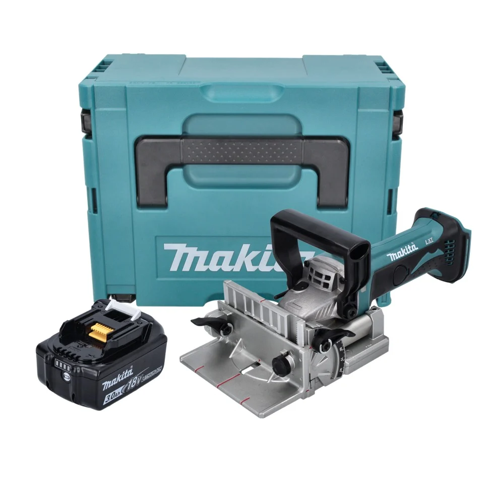 Makita DPJ 180 F1J 18 V Ranuradora sin cable 18 V 100 mm + 1x Baterí 3.0 Ah + Makpac - sin cargador