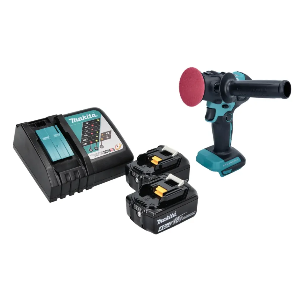 Makita DPV 300 RM Lijadora Pulidora sin cable 18 V 50 / 80 mm Sin escobillas + 2x 4.0 Ah baterí + cargador
