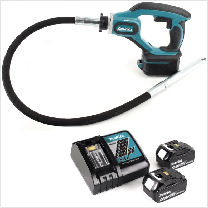 Makita DVR 450 RT compactador de hormigón sin cable 18V + 2x baterí 5.0Ah + cargador