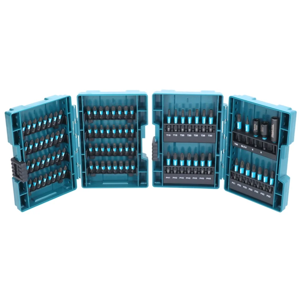 Makita E-03109 juego de puntas 90 piezas Impact Black Bit Set 25/50 mm S2 acero especial, resistente impactos