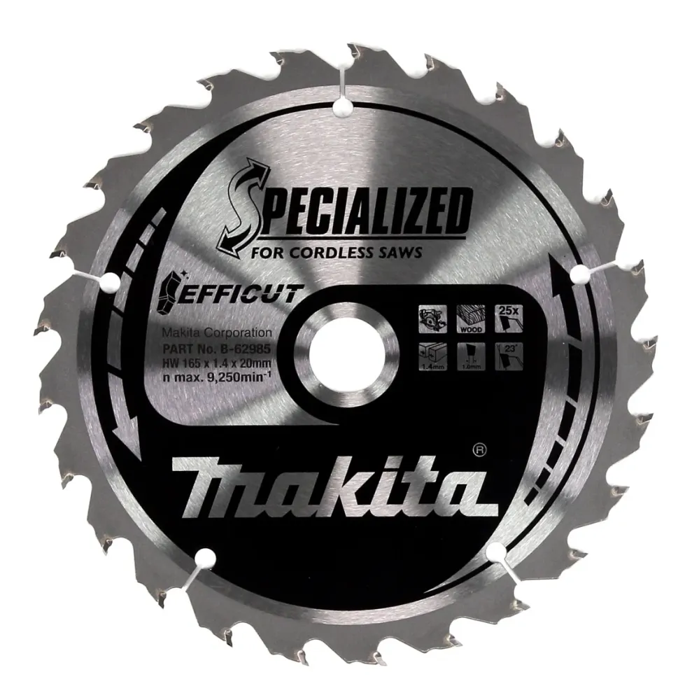 Makita EFFICUT Hoja de sierra circular para madera 165 x 20 x 1,4 mm 25 dientes ( B-62985 )