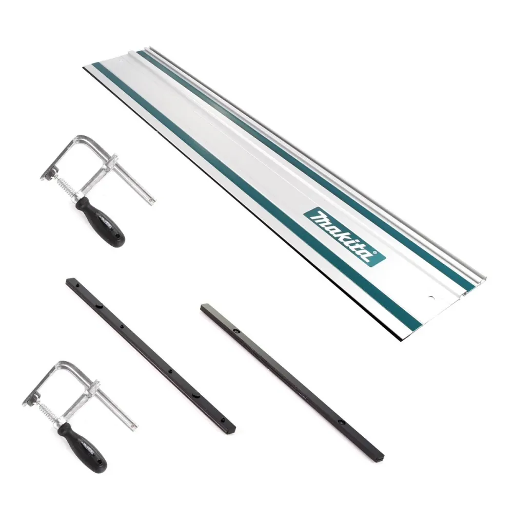 Makita juego de carril guí carril guí 1000mm + 2x conector de carril guí + 2x abrazaderas de tornillo