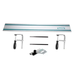 Makita juego de carril guí carril guí 1400mm + 2x conector de carril guí + 2x abrazaderas de tornillo + tope angular