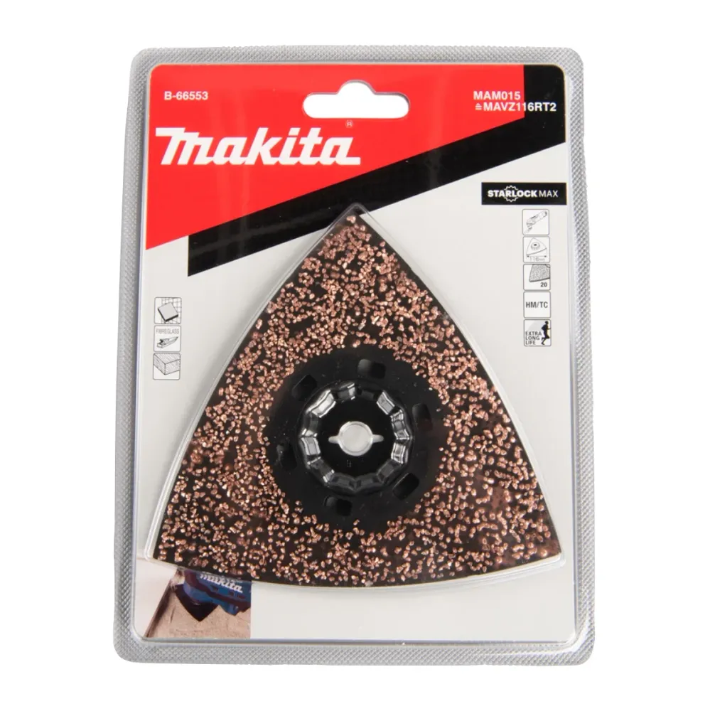 Makita MAM015 Plato delta de metal duro 116 mm K20 Starlock Max 4 uds. ( 4x B-66553 ) extra Long Life