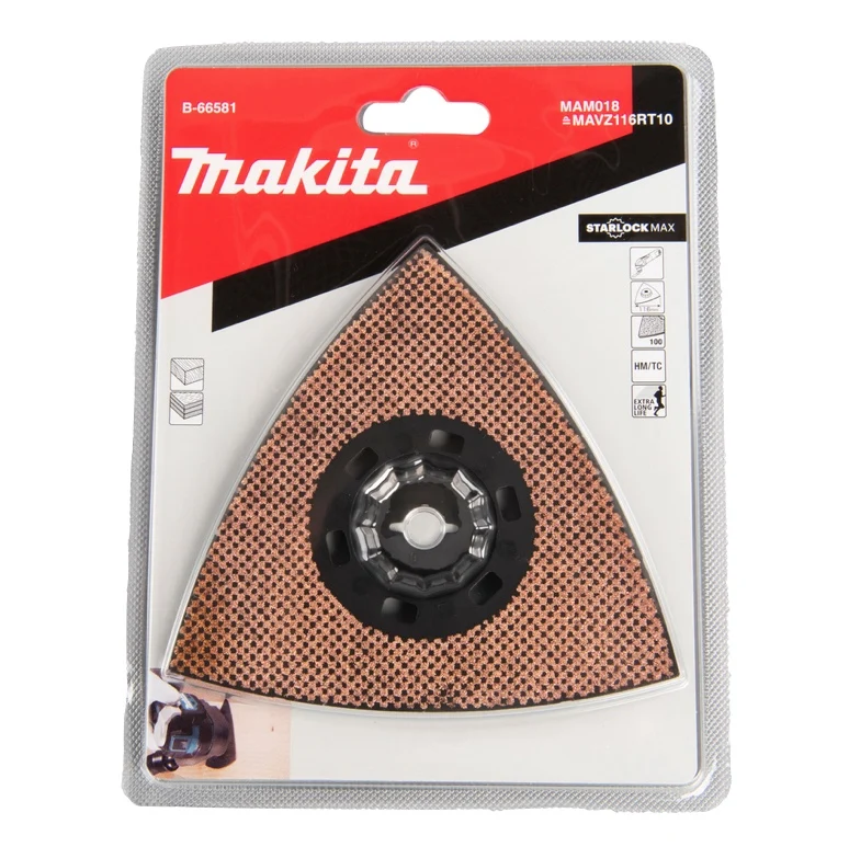 Makita MAM018 HM Delta Plate 116mm K100 Starlock Max (B-66581) Vida extralarga