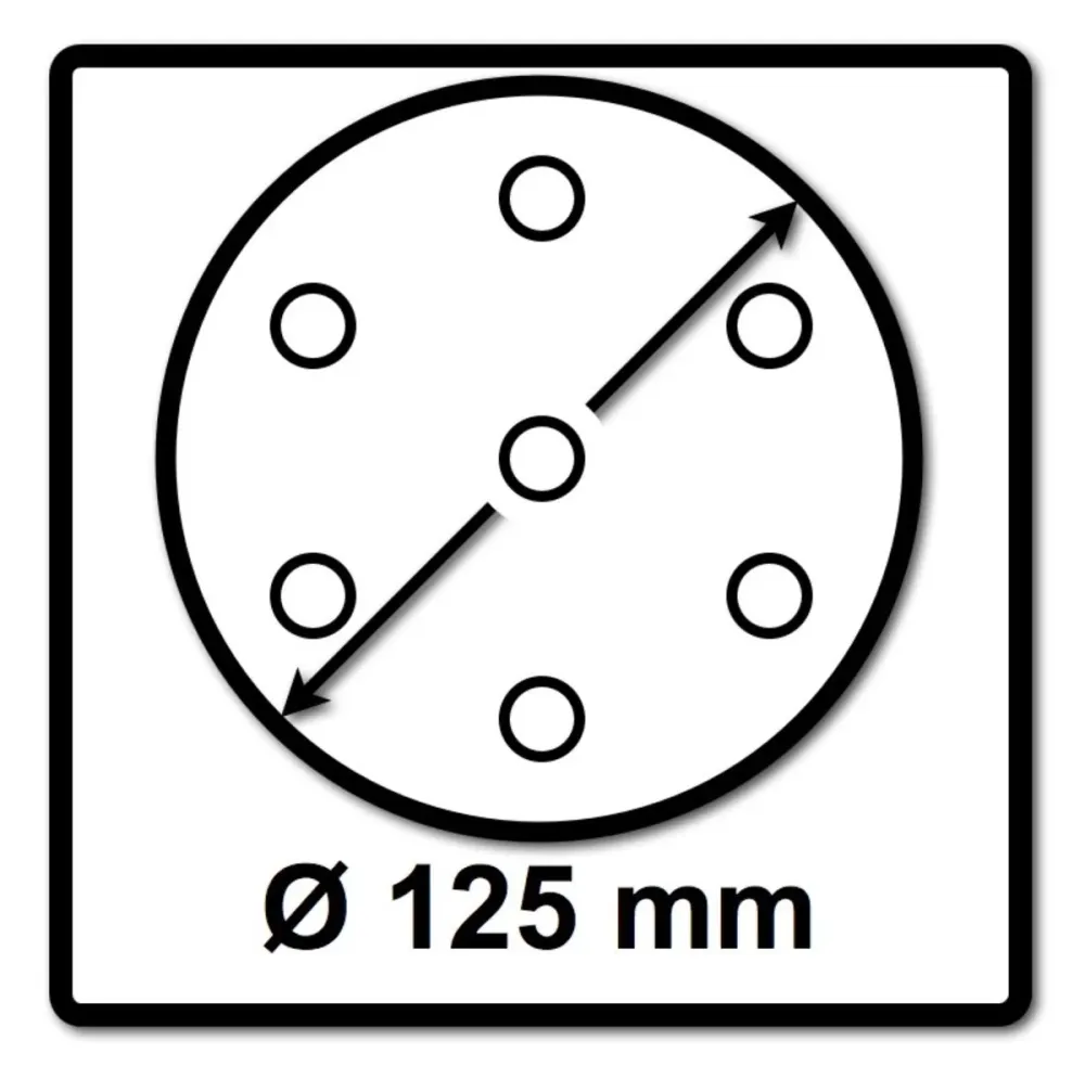 Makita 5x papel de lija velcro 125mm K80 250 uds. ( 5x P-43642 ) para DBO BO DCW DWE GEX PEX SXE BOS