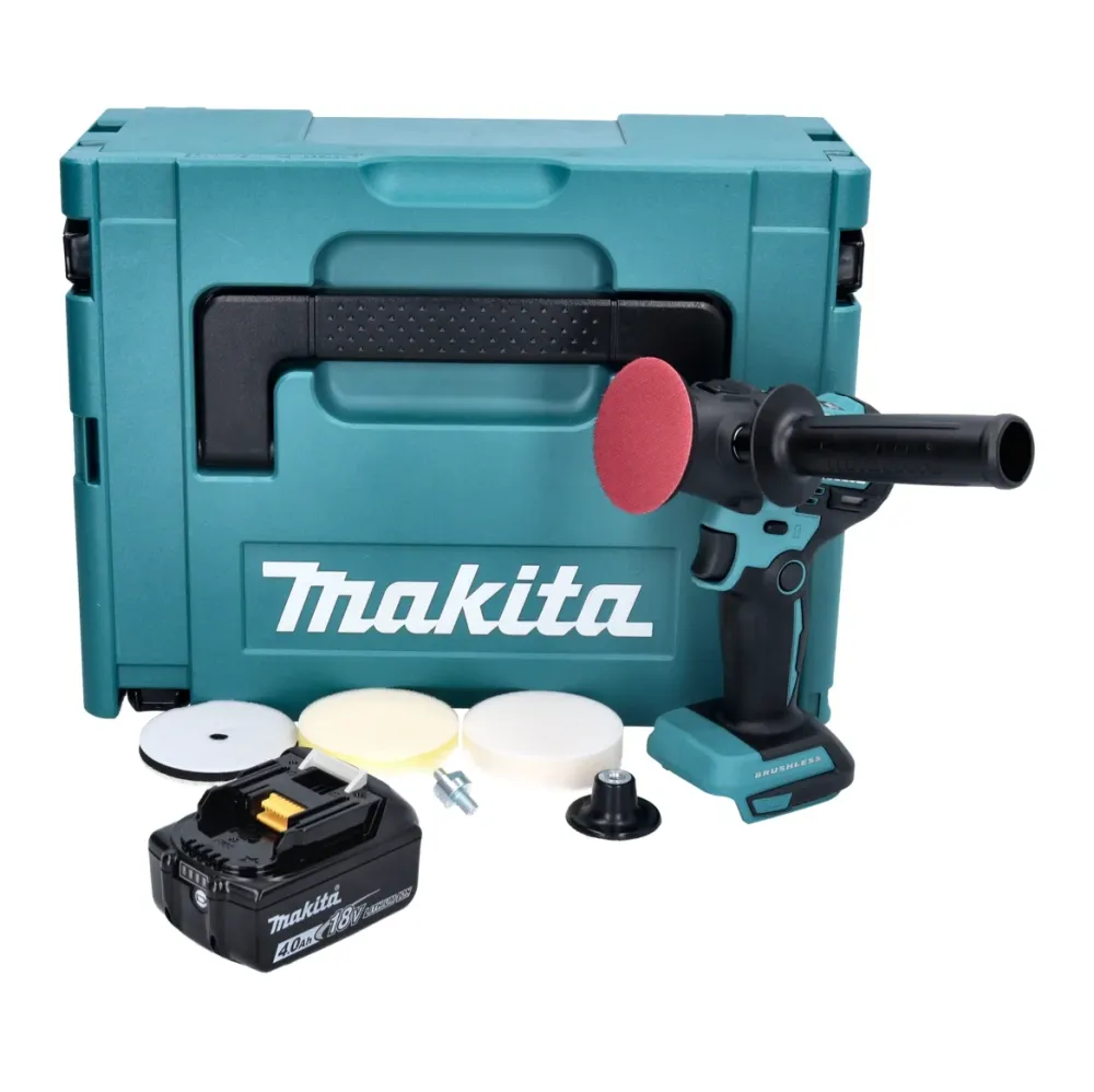 Pulidora sin cable Makita DPV 300 M1J 18 V 50 / 80 mm sin escobillas + 1x baterí 4,0 Ah + Makpac - sin cargador