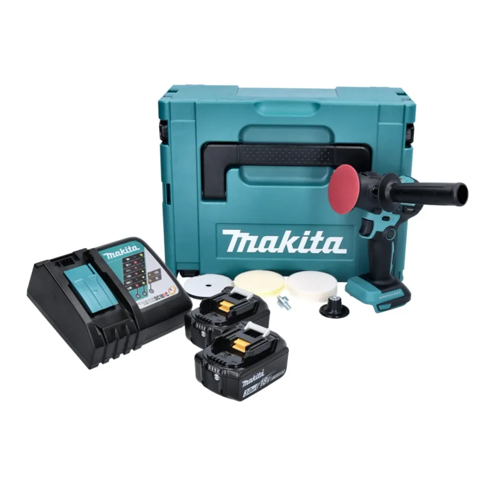 Pulidora sin cable Makita DPV300RFJ 50/80mm 18V sin escobillas + 2x Baterías 3.0Ah + Cargador + Maletín Makpac