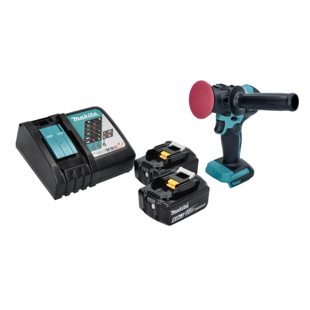Pulidora sin cable Makita DPV300RG 18 V - 50 / 80mm - Sin escobillas + 2x Baterías 6.0 Ah + Cargador