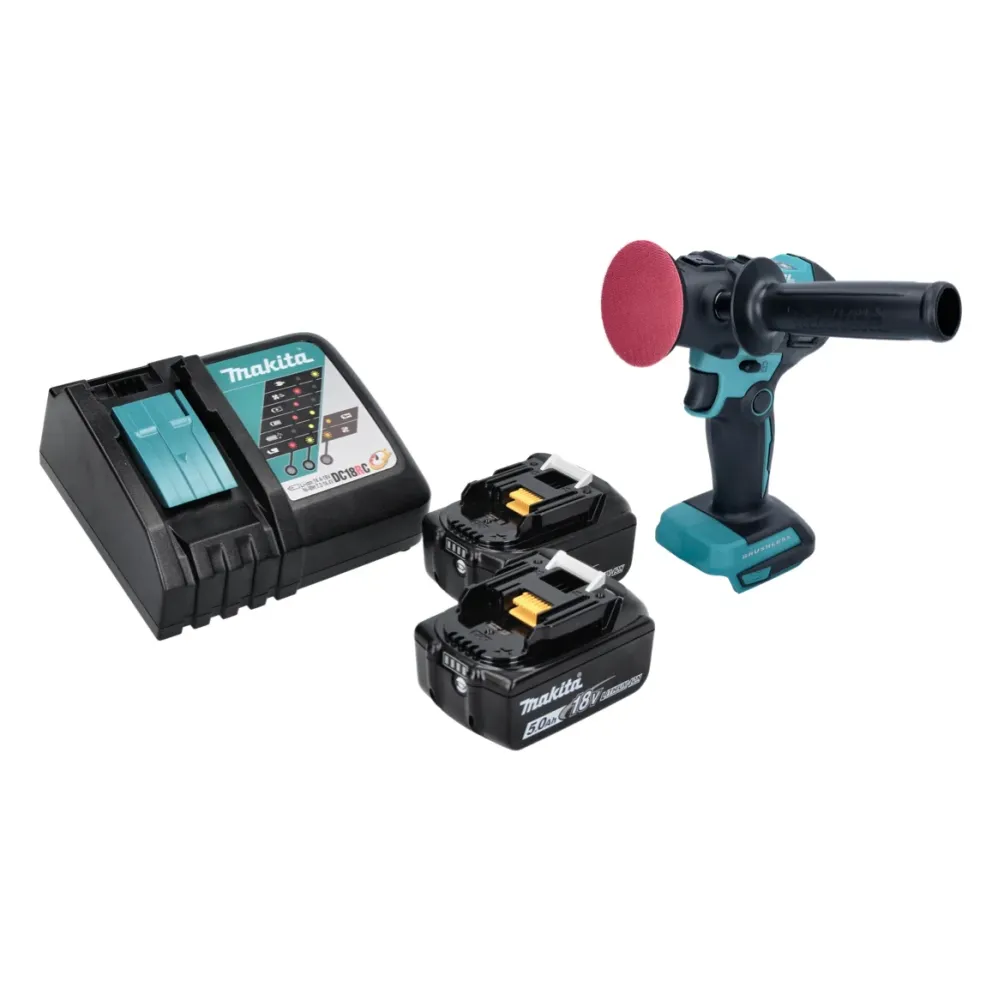 Pulidora sin cable Makita DPV300RT 18 V - 50 / 80mm - Sin escobillas + 2x Baterías 5.0 Ah + Cargador