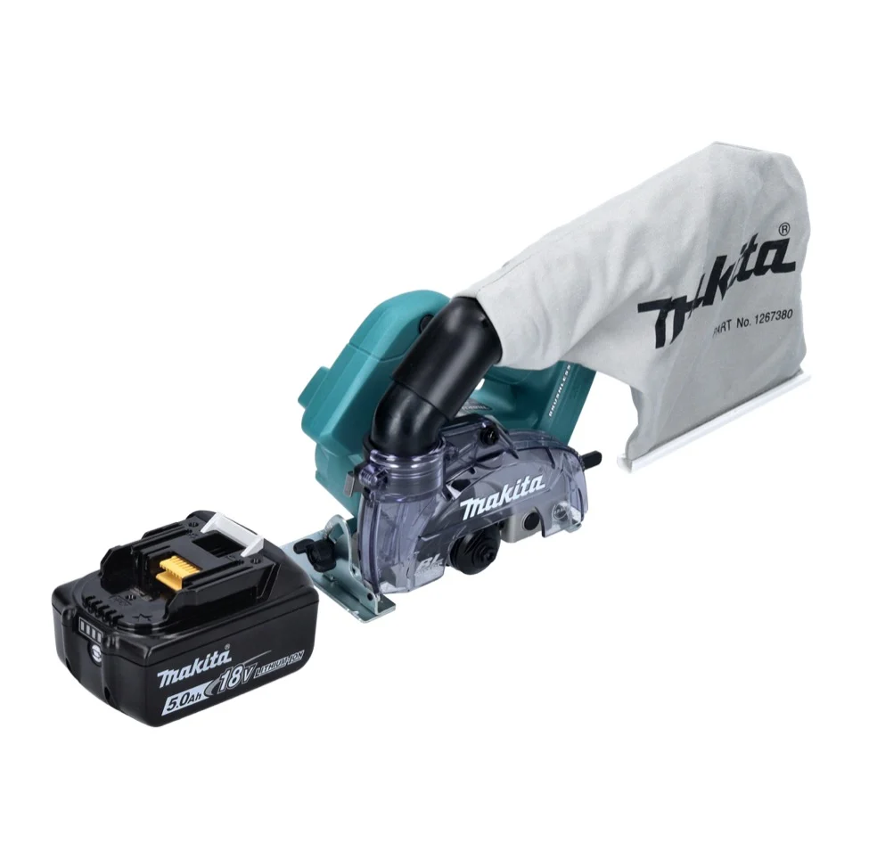 Sierra circular de diamante sin cable Makita DCC 500 RT 18 V - 125 mm - Sin escobillas + 1x baterí 5,0 Ah + sin cargador