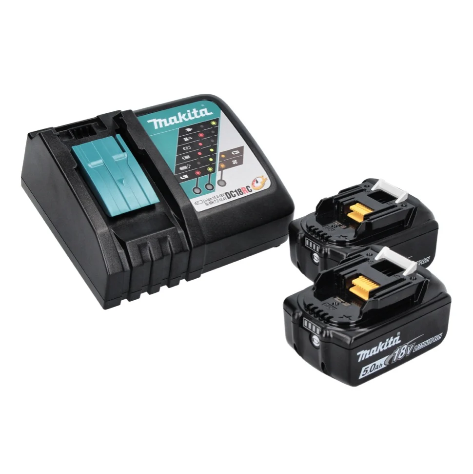 Sierra circular de diamante sin cable Makita DCC 500 RT 18 V - 125 mm - Sin escobillas + 2 baterías de 5,0 Ah + cargador