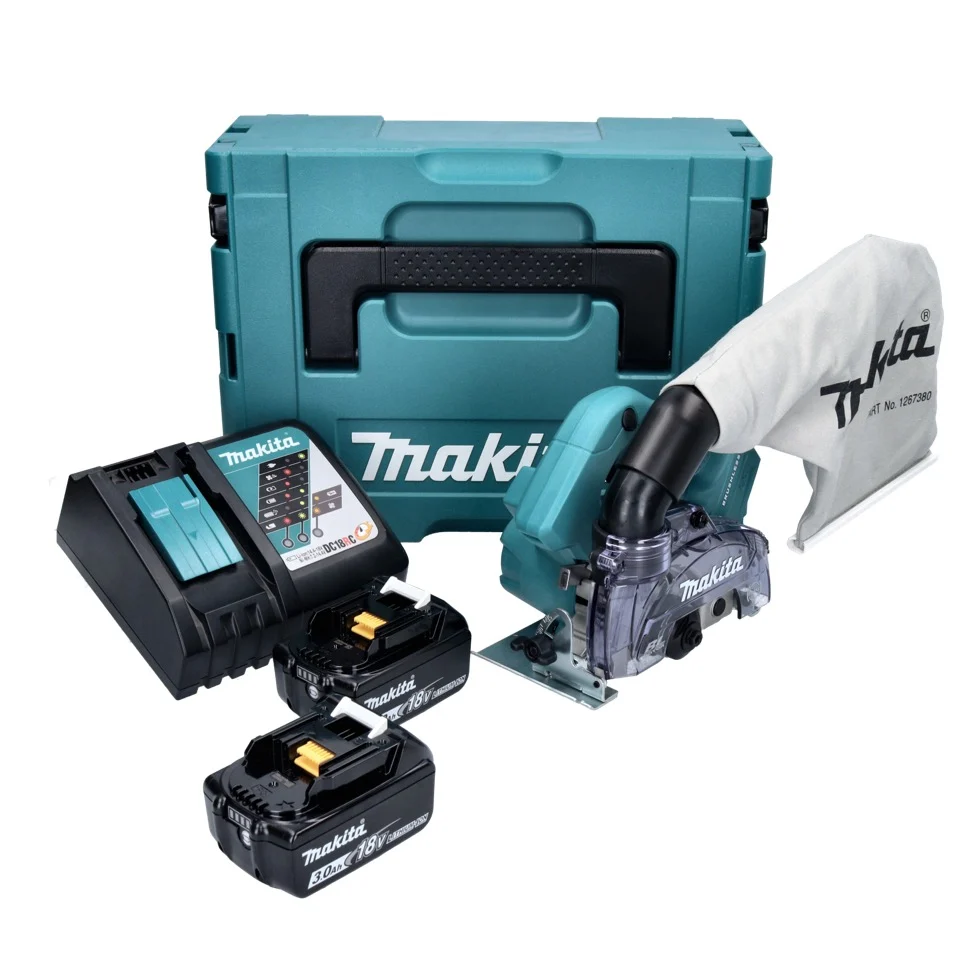 Sierra circular sin cable Makita DCC 500 RFJ 125 mm sin escobillas 18 V + 2x 3.0 Ah Baterías + Cargador + Maletín Makpac