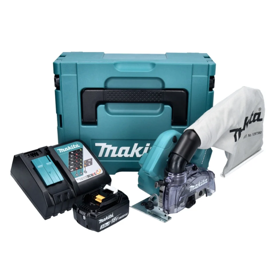 Sierra circular sin cable Makita DCC 500 RF1J 125 mm sin escobillas 18 V + 1x Baterí 3.0 Ah + Cargador + Maletín Makpac