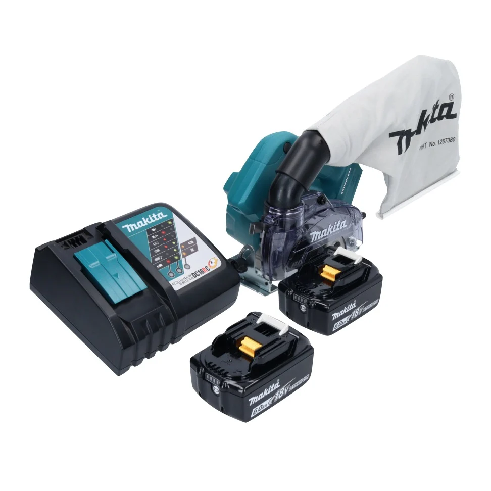 Sierra de diamante sin cable Makita DCC 500 RG 125mm sin escobillas 18V + 2x Baterías 6.0Ah + Cargador