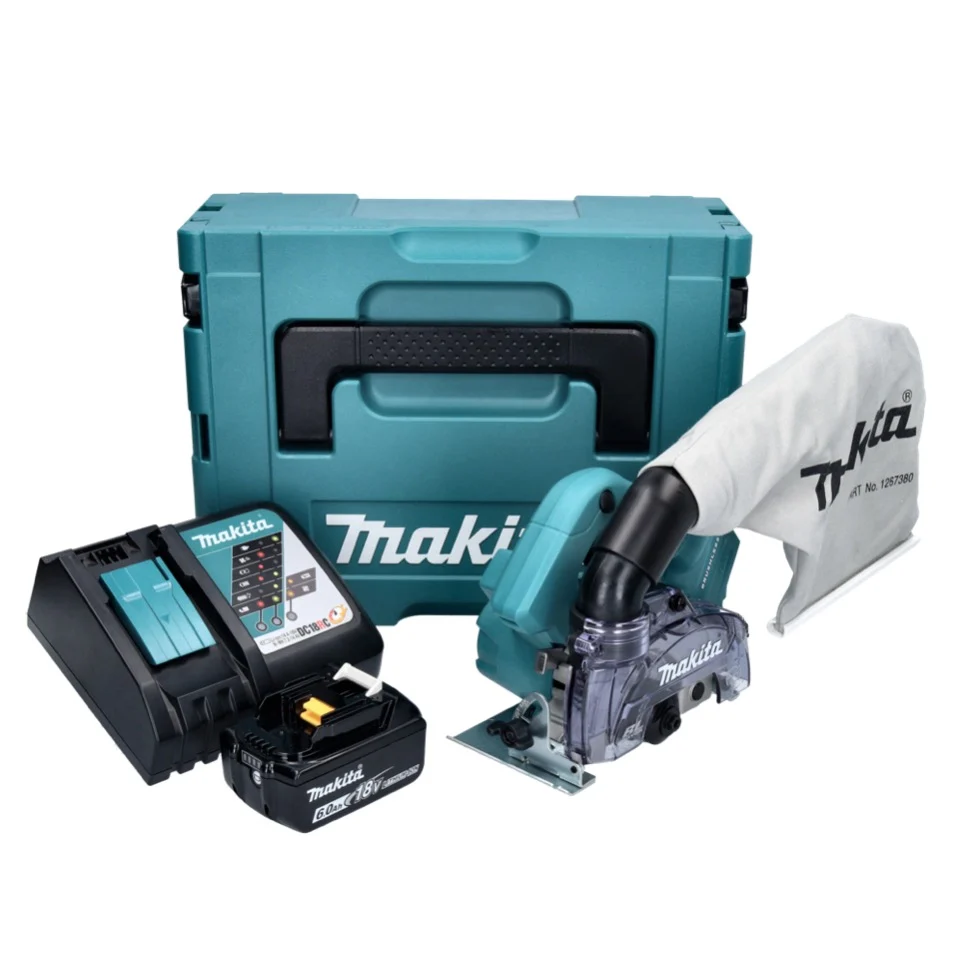 Sierra de diamante sin cable Makita DCC 500 RG1J 125mm sin escobillas 18V + 1x Baterí 6.0Ah + Cargador + Maletín Makpac
