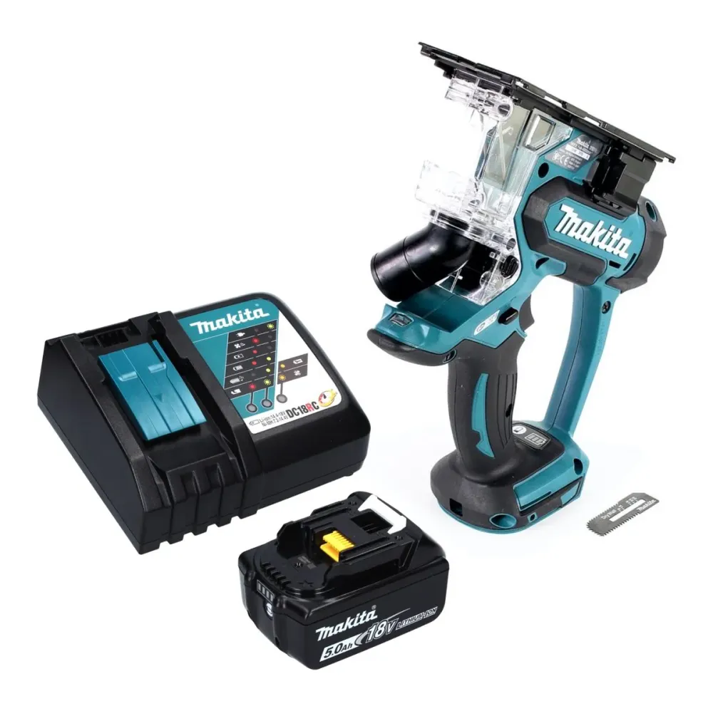 Sierra para cartón yeso con baterí Makita DSD 180 RT1 18 V + 1 baterí de 5,0 Ah + cargador