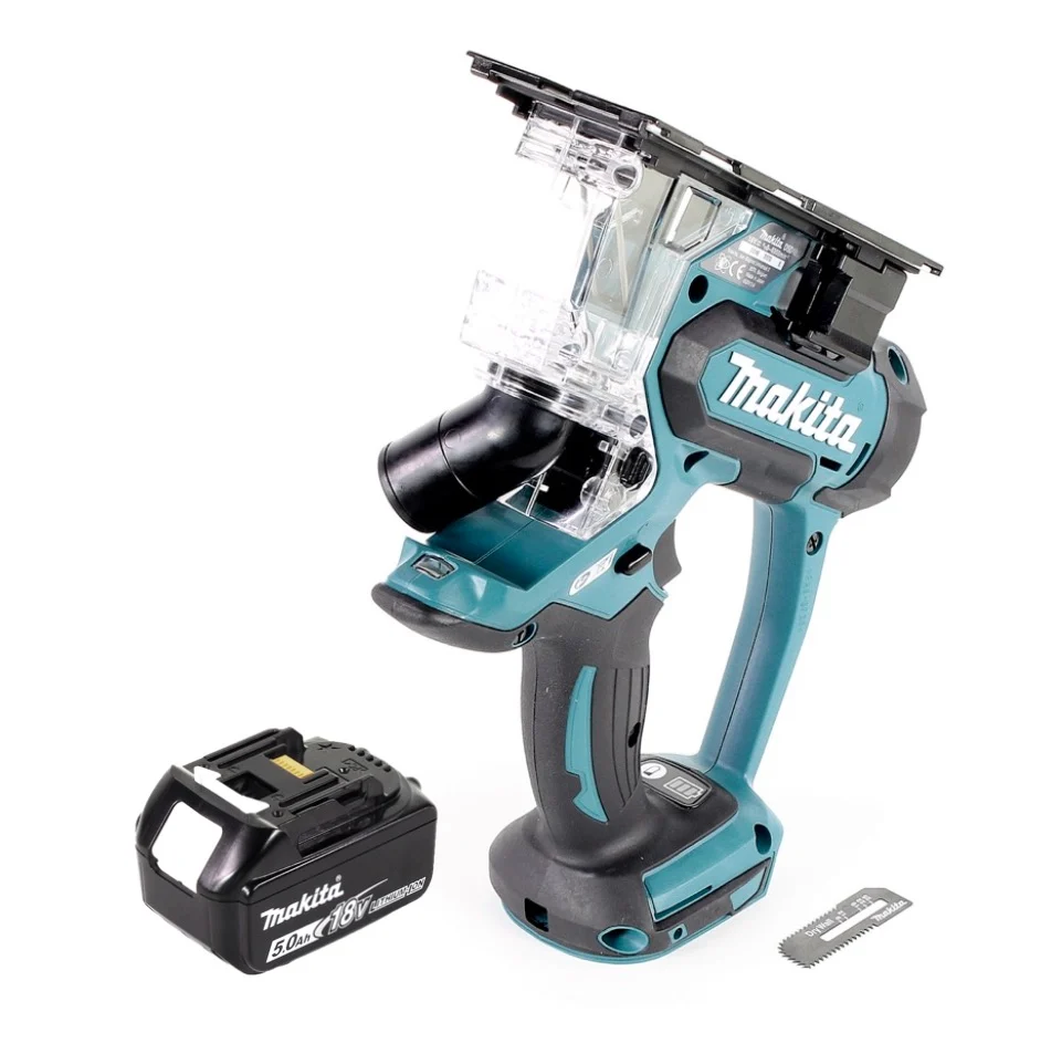 Sierra para cartón yeso Makita DSD 180 T1 con baterí de 18 V + 1 baterí de 5,0 Ah, sin cargador