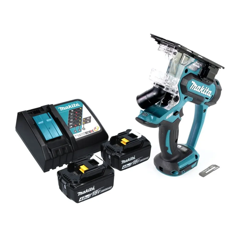 Sierra para cartón yeso Makita DSD 180 RM con baterí de 18 V + 2 baterías de 4,0 Ah + cargador