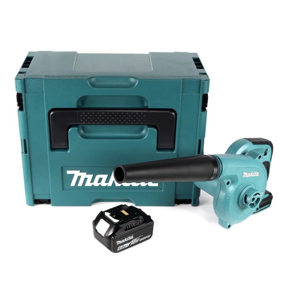 Soplador de baterí Makita DUB 182 G1J de iones de litio de 18 V en Makpac + 1 baterí de 6,0 Ah - sin cargador