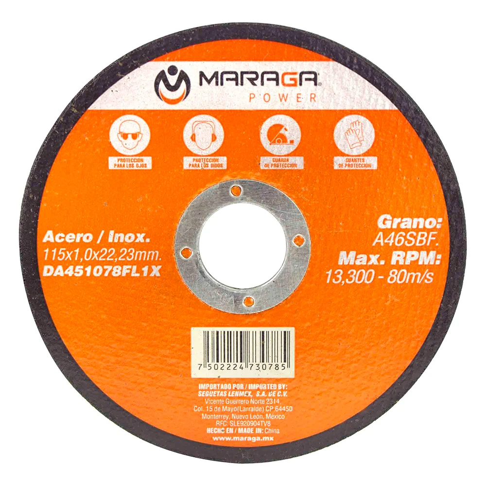 Disco Corte Metal 41/2" Maraga