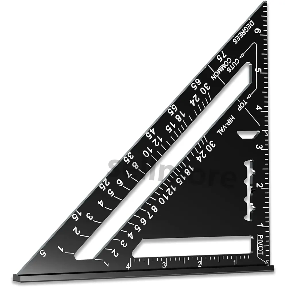 Escuadra 3 lados 7 pulgadas aluminio con plantilla Maxtools