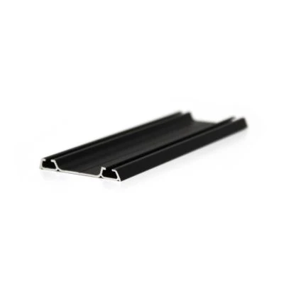 Riel inferior para sistema de puertas corredizas 2 metros color negro Meaton