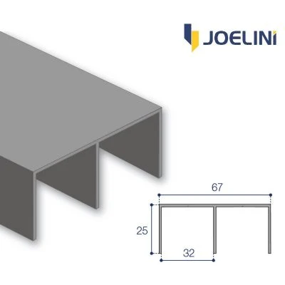Riel superior para sistema corredizo 2m Aluminio Meaton