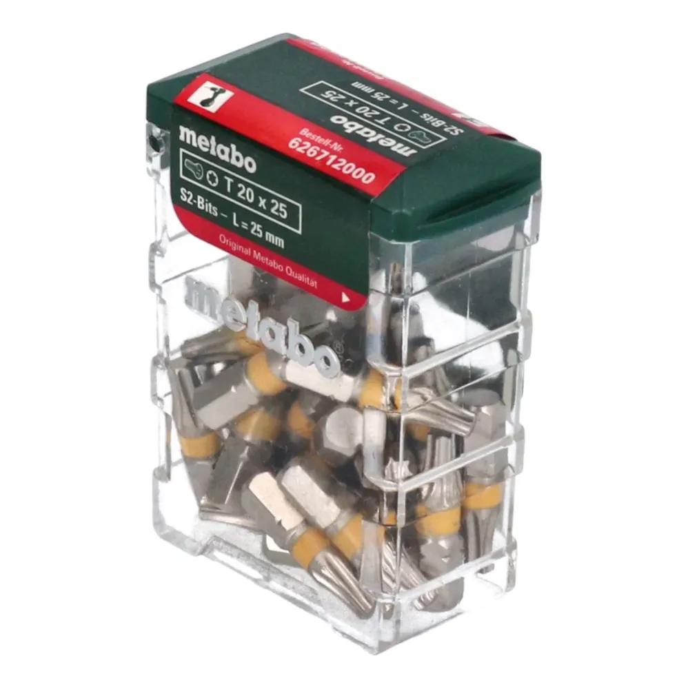 Caja de puntas Metabo 25 puntas Torx T20 de 25 mm (626712000)