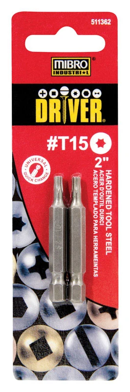 Punta de destornillador T15 x 2" (2 piezas) Mibro