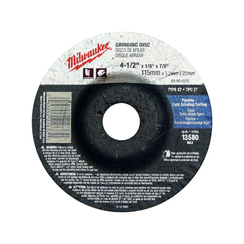 Disco de corte de 4,5 x 0,045" Milwaukee Electric Tool Corp
