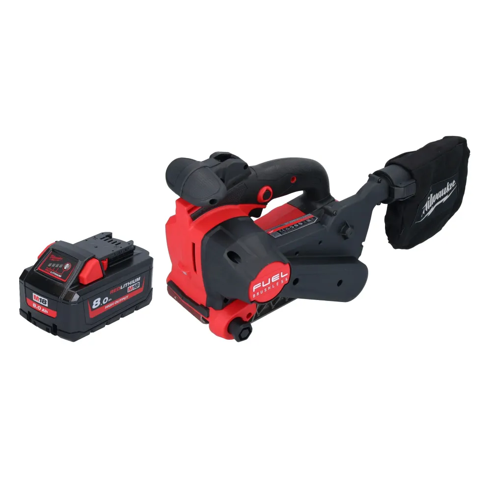 Lijadora de banda sin cable Milwaukee M18 FBTS75-801 18 V 75 x 457 mm sin escobillas + 1x baterí 8,0 Ah - sin cargador