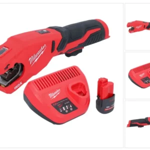Milwaukee M12 PCSS-251 Cortatubos inalámbrico de acero inoxidable 12 V 12 - 28 mm + 1x baterí recargable 2,5 Ah + cargador