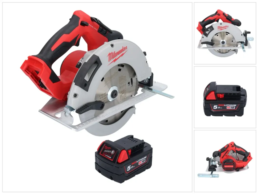 Sierra circular baterí Milwaukee M18 BLCS66-501 18 V 190 mm sin escobillas + 1x baterí 5,0 Ah - sin cargador