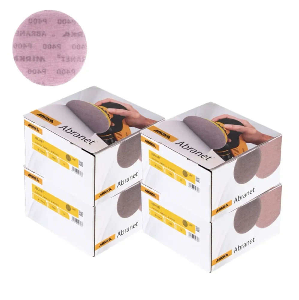 Discos abrasivos Mirka ABRANET grip 150mm P400 200 piezas. (4x 424105041)