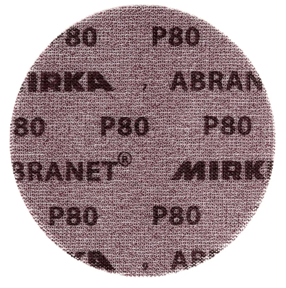 Discos abrasivos Mirka ABRANET grip 150mm P80 50 piezas ( 5424105080 )