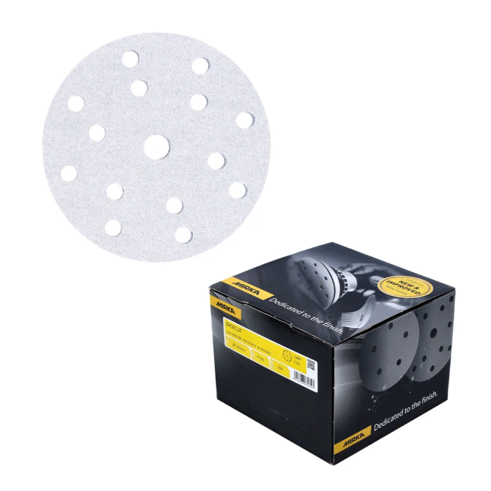 Discos abrasivos Mirka BASECUT 150 mm P100 100 piezas ( 2261109910 ) Empuñadura 15 agujeros