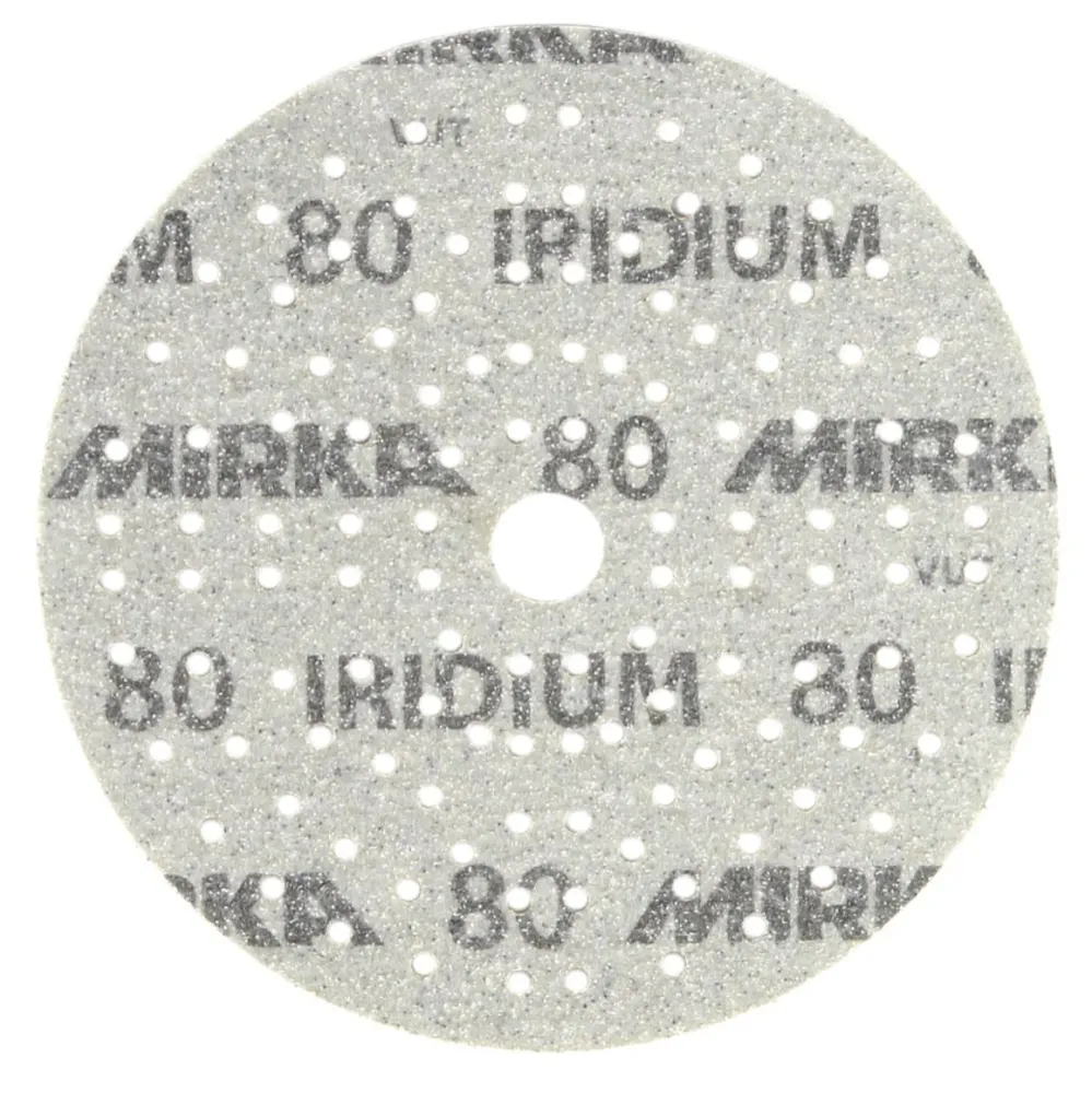 Discos abrasivos Mirka IRIDIUM Grip 150mm K80, 100 piezas. (246CH09980)
