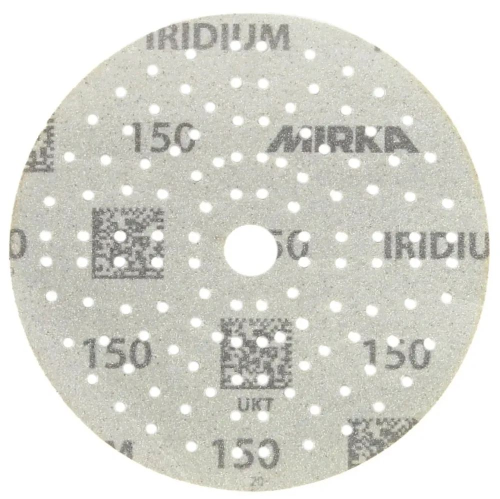 Discos abrasivos Mirka IRIDIUM Grip 150mm K150, 100 piezas. (246CH09915)