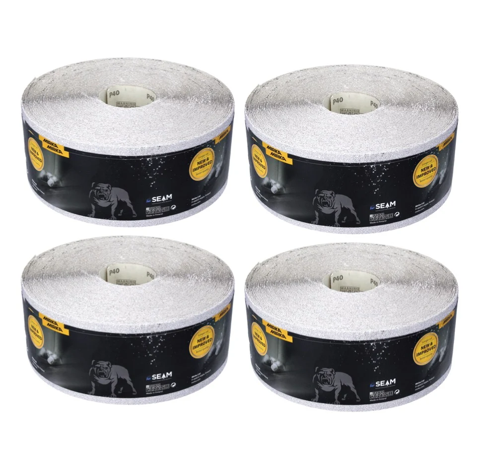 Mirka BASECUT Rollos de papel de lija 115 mm x 50 m, P140, 4 unid. Papel de lija universal ( 4x 2251100140N )
