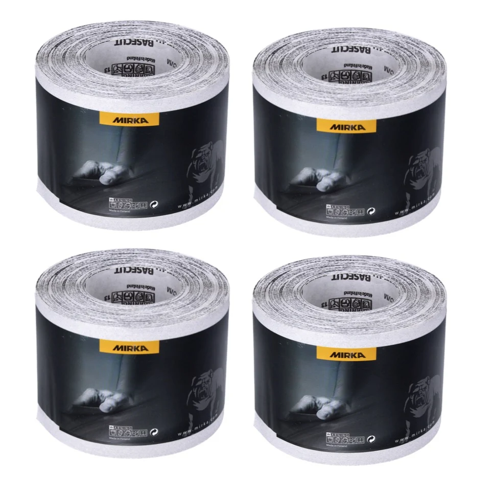 Mirka BASECUT Rollos de papel de lija 115 mm x 50 m, P180, 4 unid. Papel de lija universal ( 4x 2251100118N )