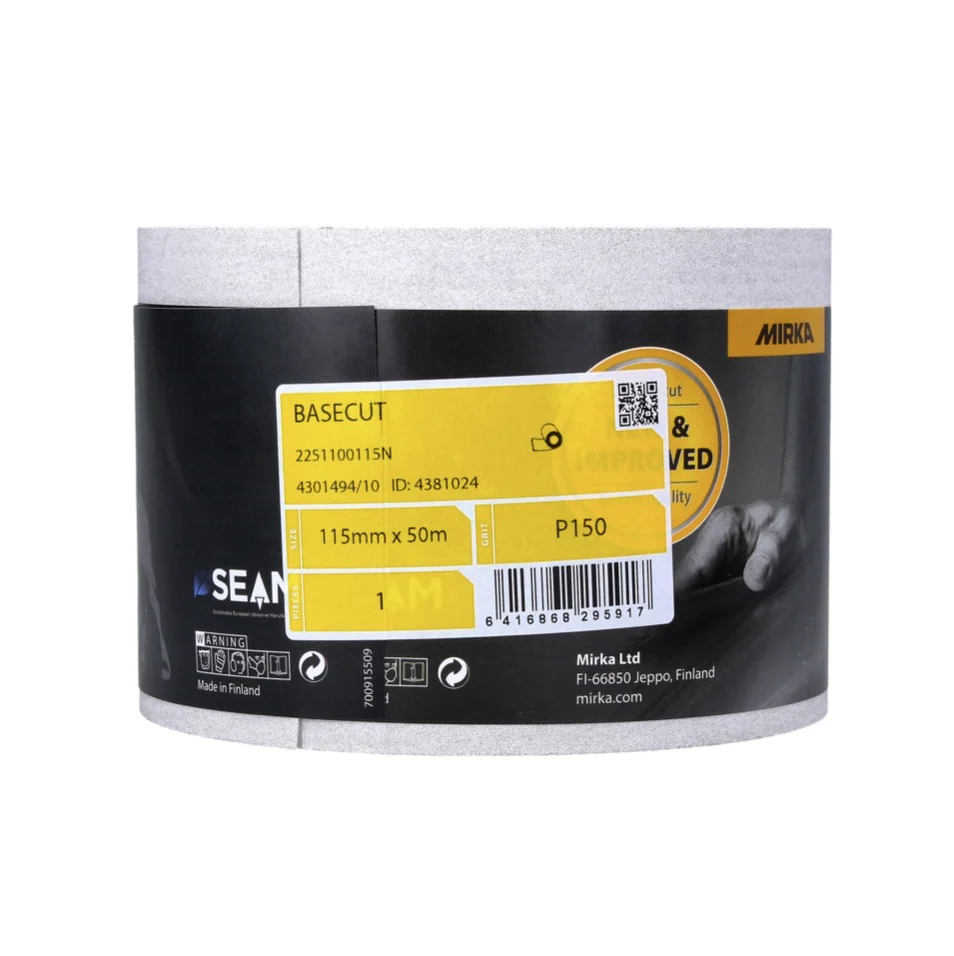 Papel de lija Mirka BASECUT 115 mm x 50 m P150 2x rollos de lija (2x 2251100115N) papel de lija universal