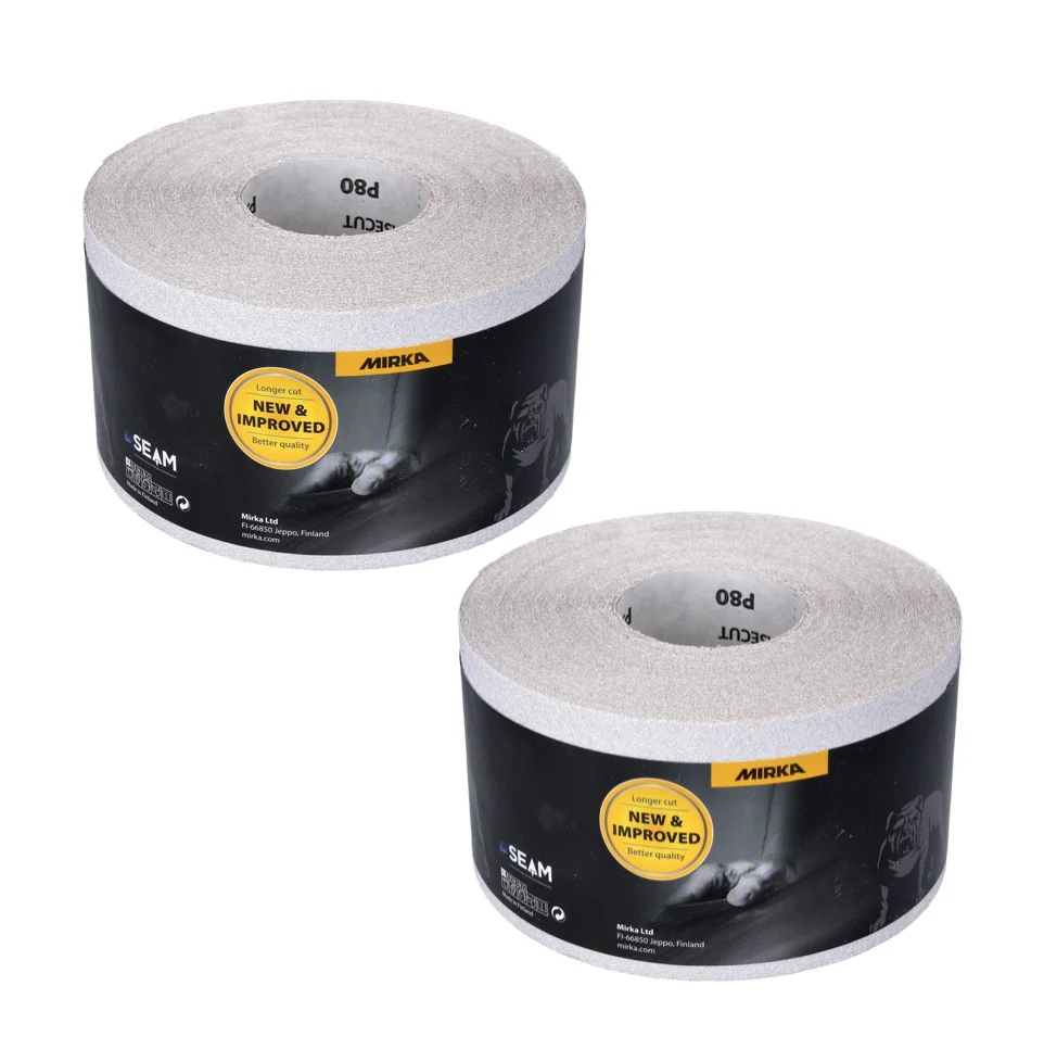 Papel de lija Mirka BASECUT 115 mm x 50 m P80 2x rollo de lija (2x 2251100180N) papel de lija universal