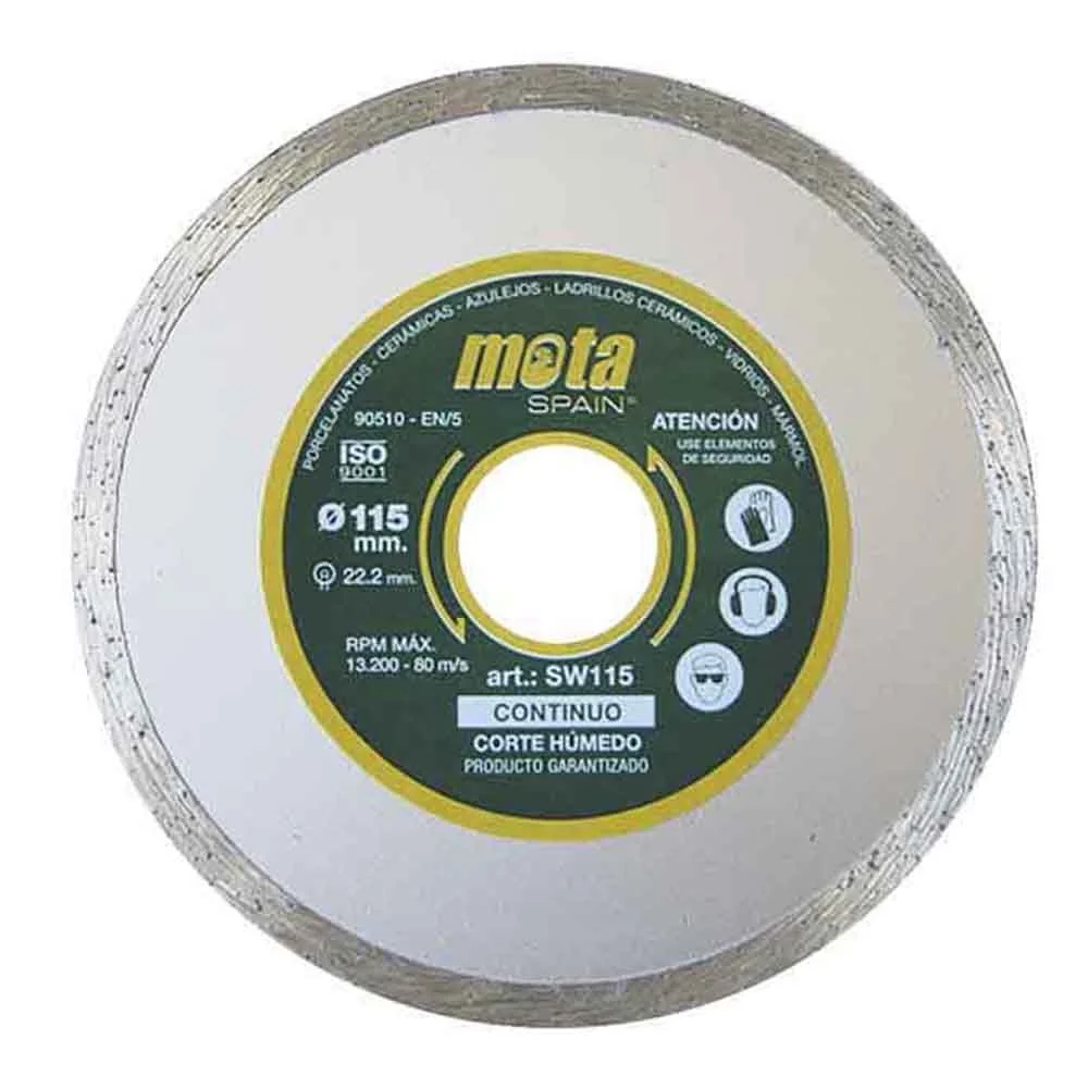 DISCO DIAMANTADO LISO HUMEDO Ø115 mm MOTA HERRAMIENTAS