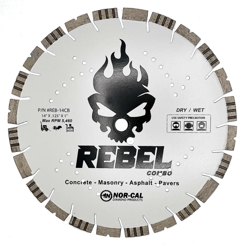 Hoja de diamante para hormigón/asfalto Rebel Combo de 14" #Reb-14 Nor-Cal Diamond Products