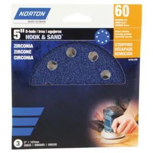 Disco de lija de 60 g y 5" (paquete de 5) Norton