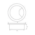 Pasacables 50mm color blanco plastico
