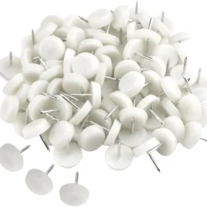 Pata de clavar color blanco plastico 16mm x 100 unidades