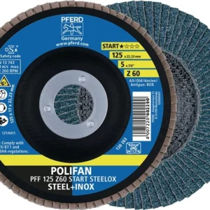 Disco de láminas PFERD POLIFAN Z START STEELOX Ø 125 mm Tamaño de grano Z-60 plano ( 4000844219 )